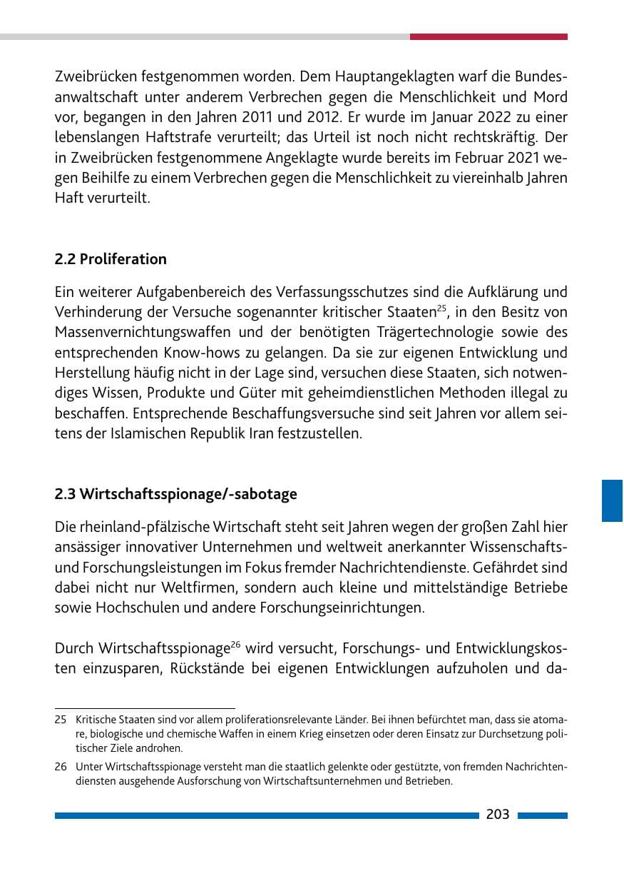 Seite 205 des Verfassungsschutzbericht 2021 Rheinland-Pfalz