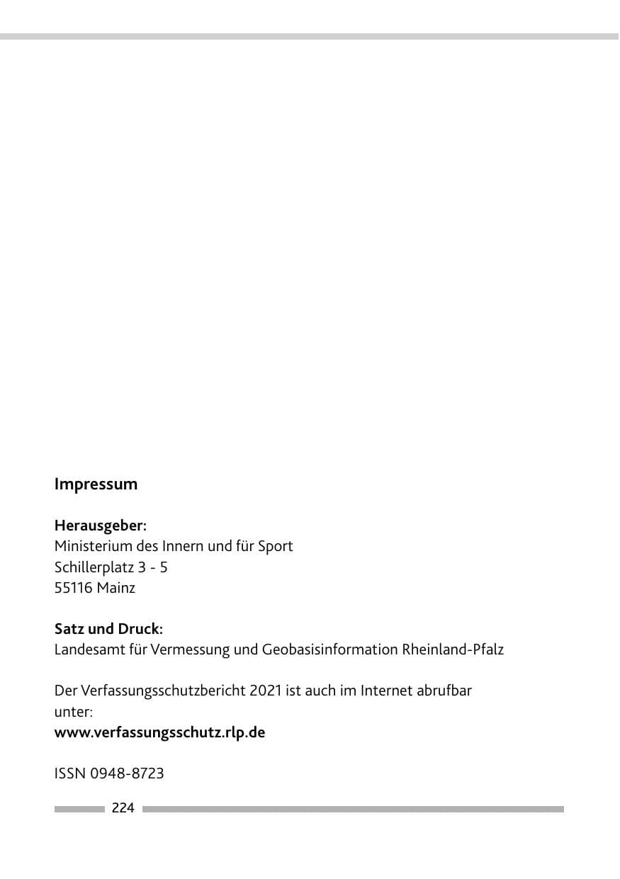 Seite 226 des Verfassungsschutzbericht 2021 Rheinland-Pfalz