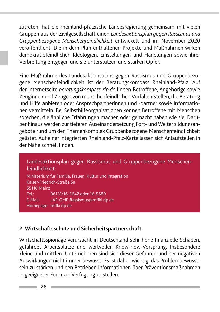 Seite 30 des Verfassungsschutzbericht 2021 Rheinland-Pfalz