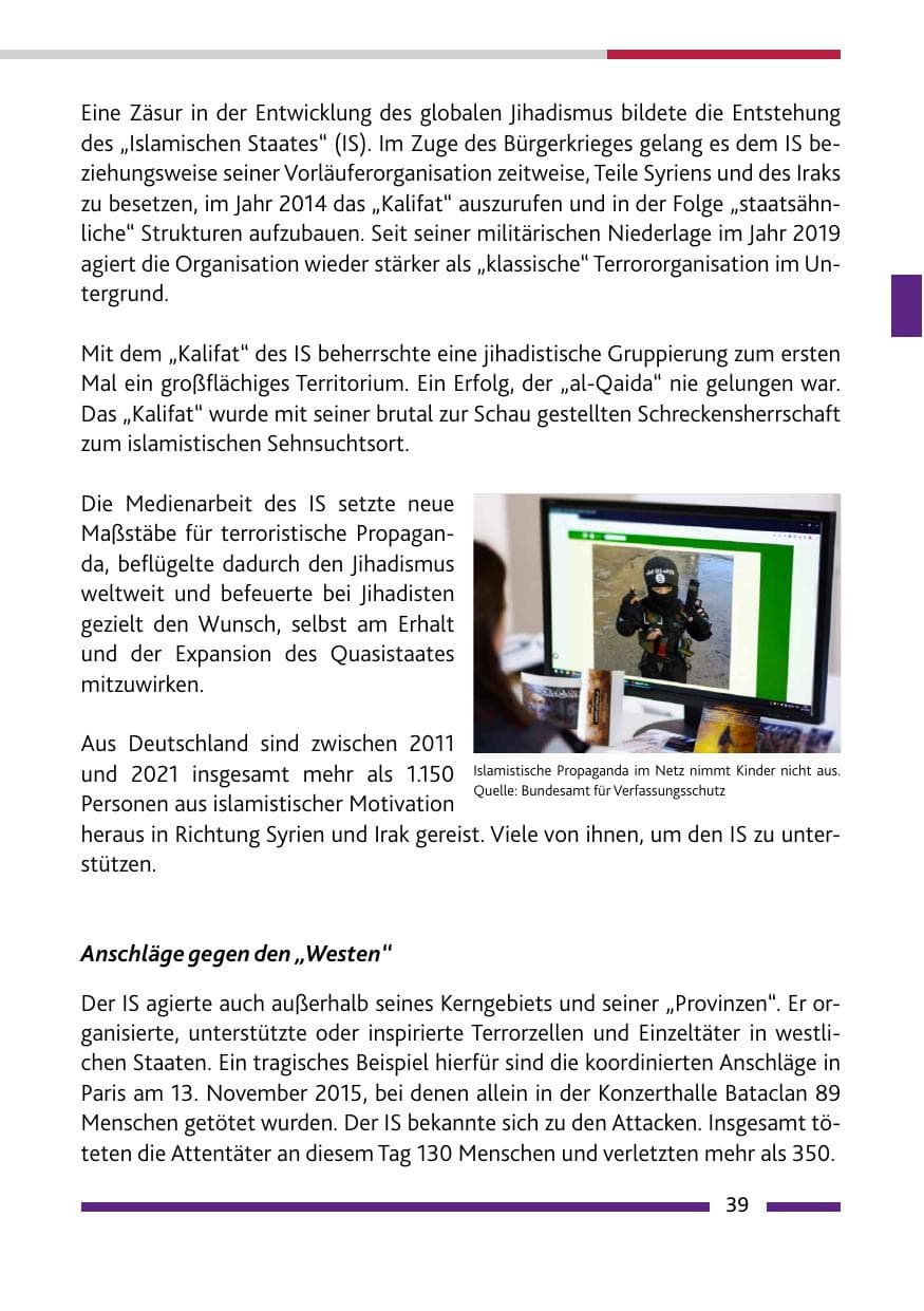 Seite 41 des Verfassungsschutzbericht 2021 Rheinland-Pfalz