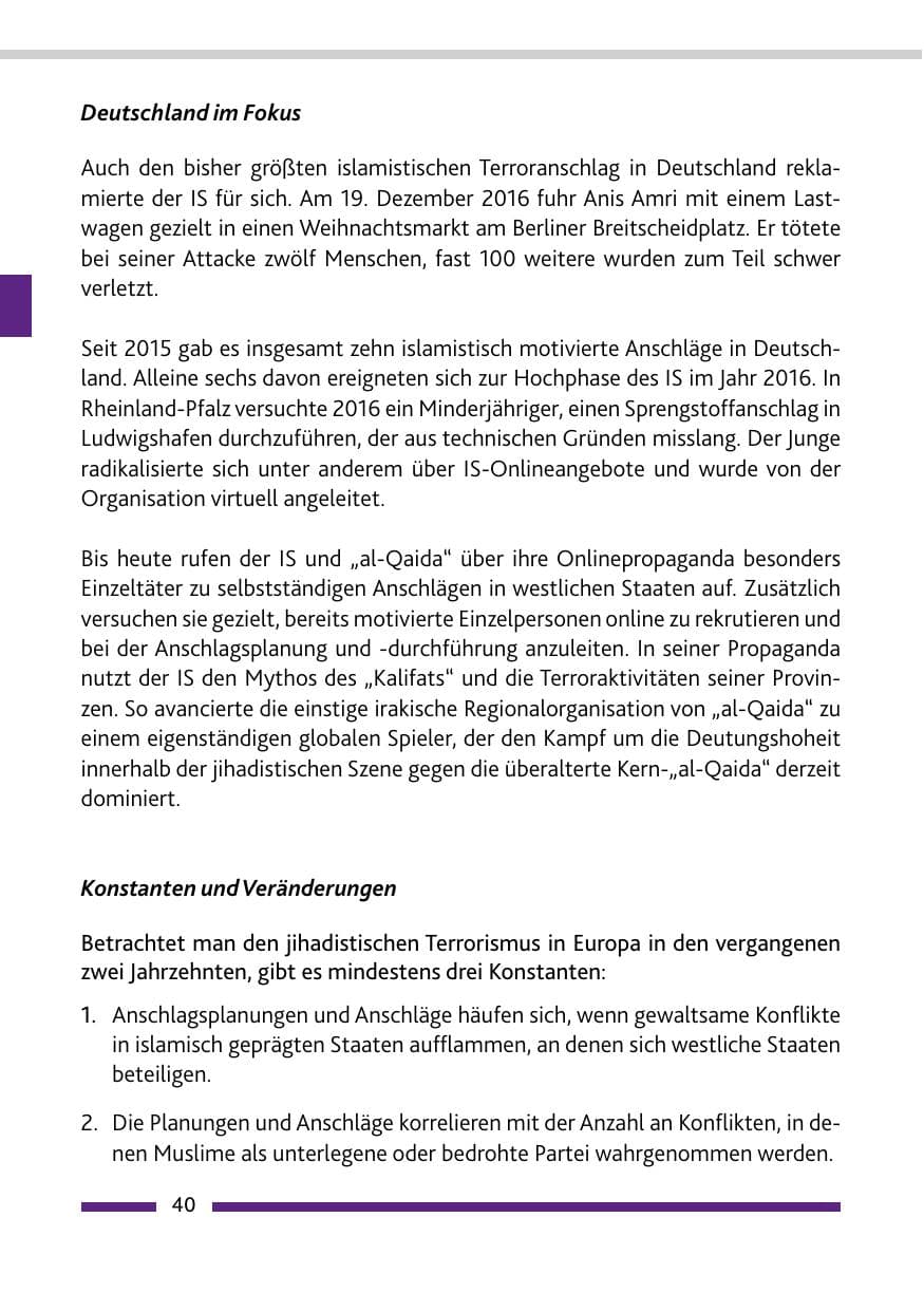 Seite 42 des Verfassungsschutzbericht 2021 Rheinland-Pfalz