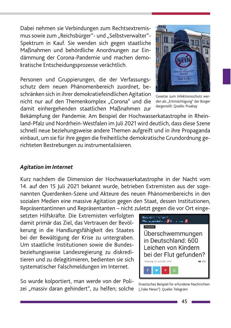 Seite 47 des Verfassungsschutzbericht 2021 Rheinland-Pfalz