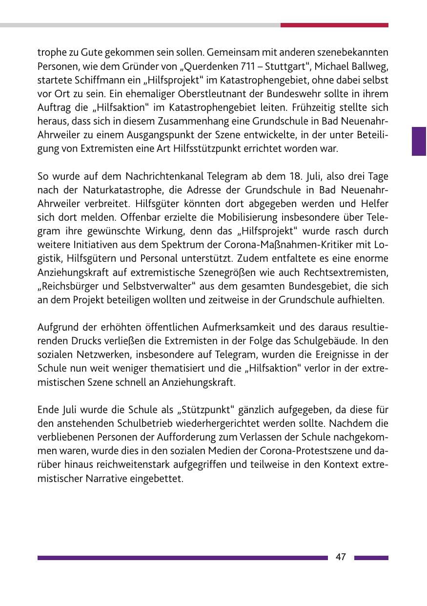 Seite 49 des Verfassungsschutzbericht 2021 Rheinland-Pfalz
