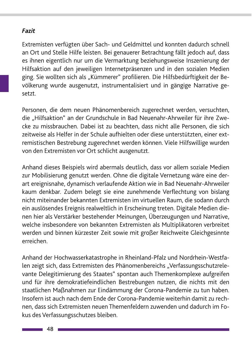 Seite 50 des Verfassungsschutzbericht 2021 Rheinland-Pfalz
