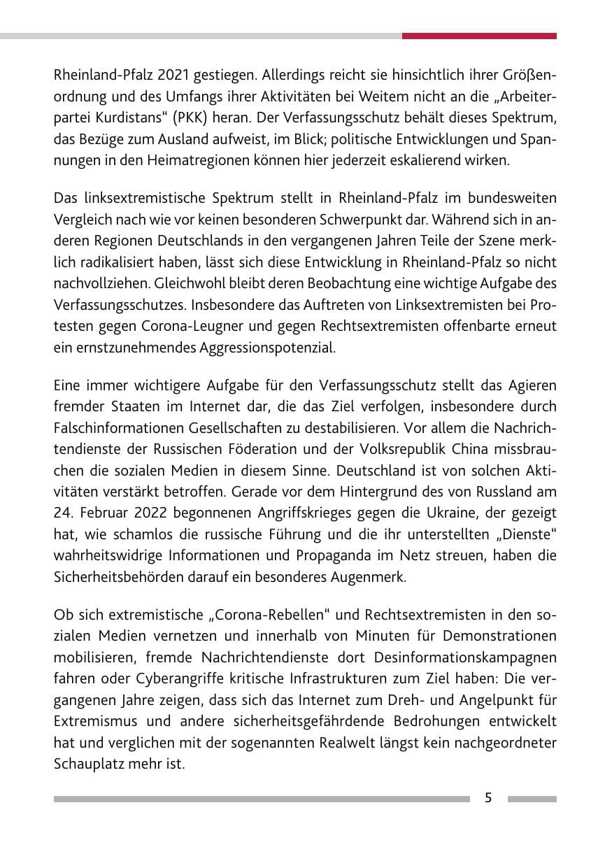 Seite 7 des Verfassungsschutzbericht 2021 Rheinland-Pfalz