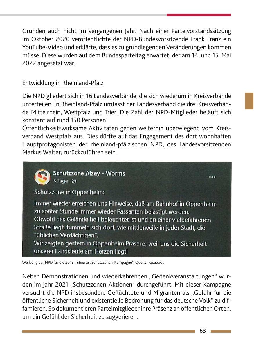 Seite 65 des Verfassungsschutzbericht 2021 Rheinland-Pfalz