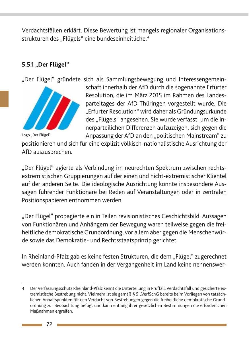 Seite 74 des Verfassungsschutzbericht 2021 Rheinland-Pfalz