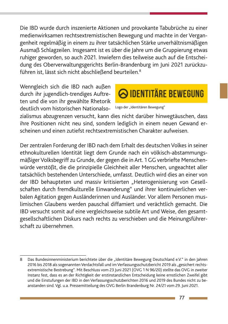 Seite 79 des Verfassungsschutzbericht 2021 Rheinland-Pfalz