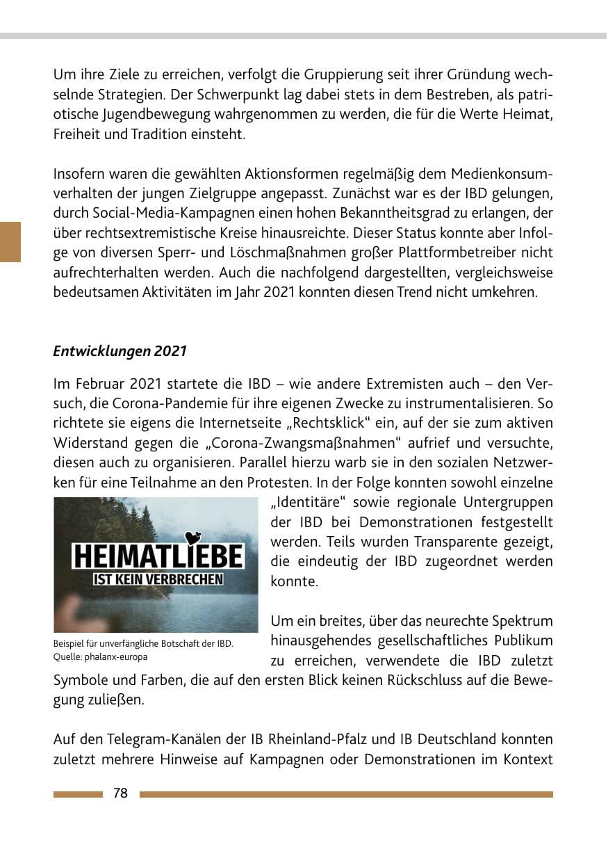 Seite 80 des Verfassungsschutzbericht 2021 Rheinland-Pfalz