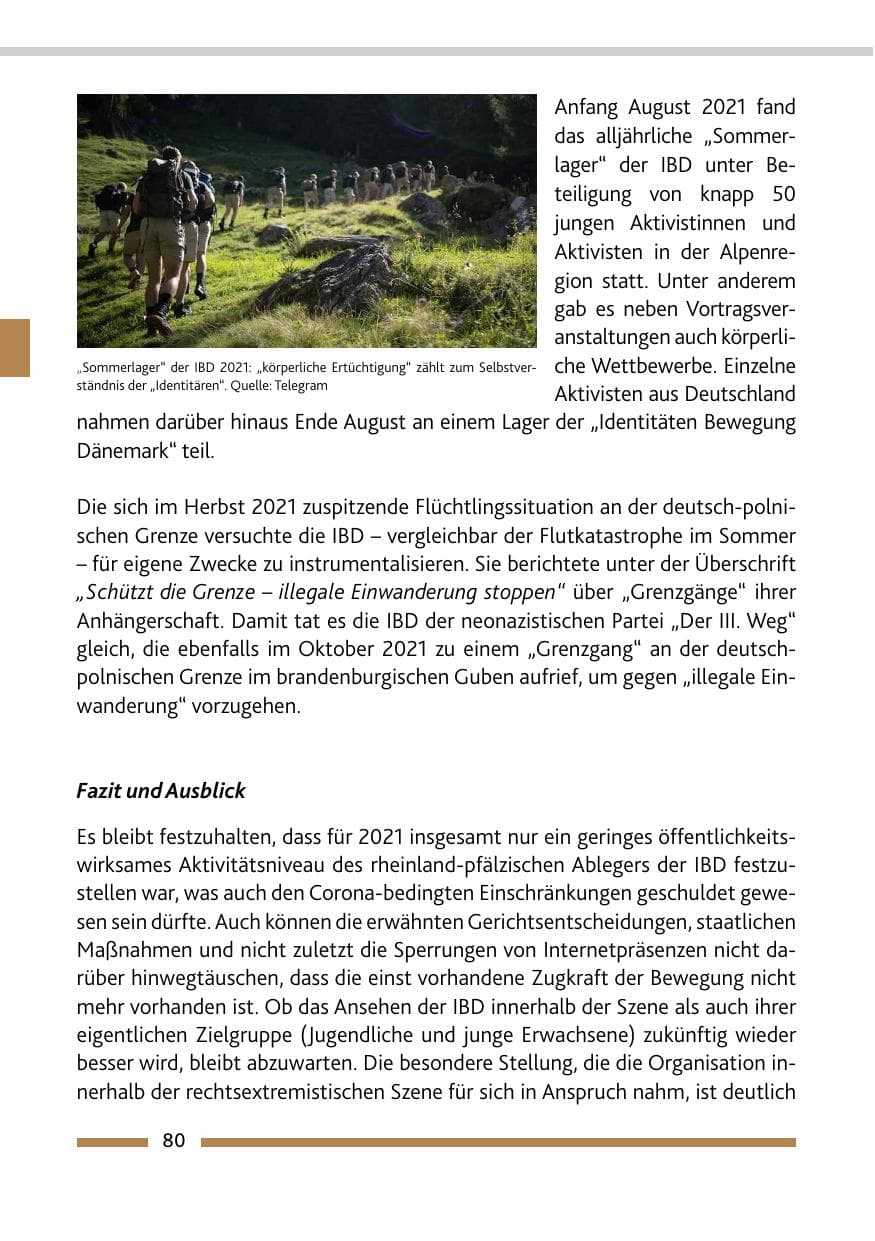 Seite 82 des Verfassungsschutzbericht 2021 Rheinland-Pfalz