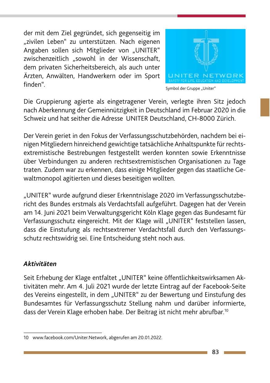 Seite 85 des Verfassungsschutzbericht 2021 Rheinland-Pfalz