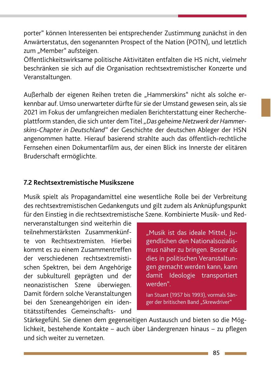 Seite 87 des Verfassungsschutzbericht 2021 Rheinland-Pfalz
