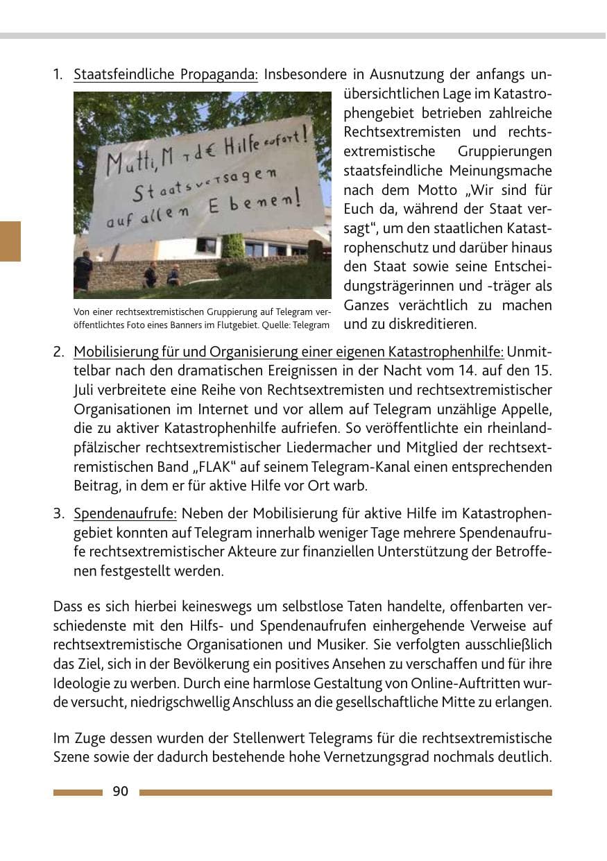 Seite 92 des Verfassungsschutzbericht 2021 Rheinland-Pfalz