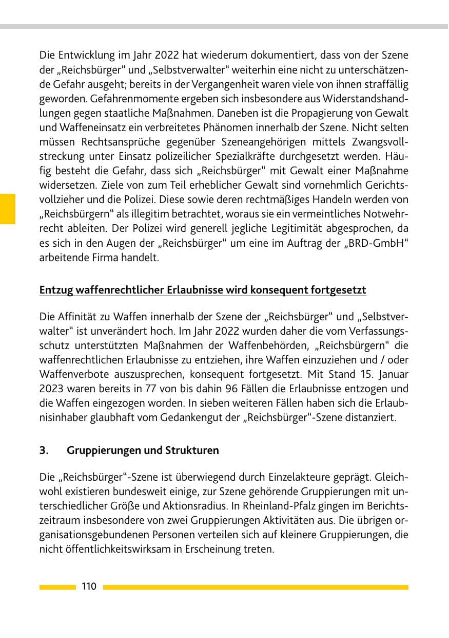 Seite 112 des Verfassungsschutzbericht 2022 Rheinland-Pfalz