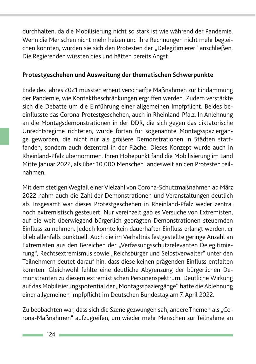 Seite 126 des Verfassungsschutzbericht 2022 Rheinland-Pfalz