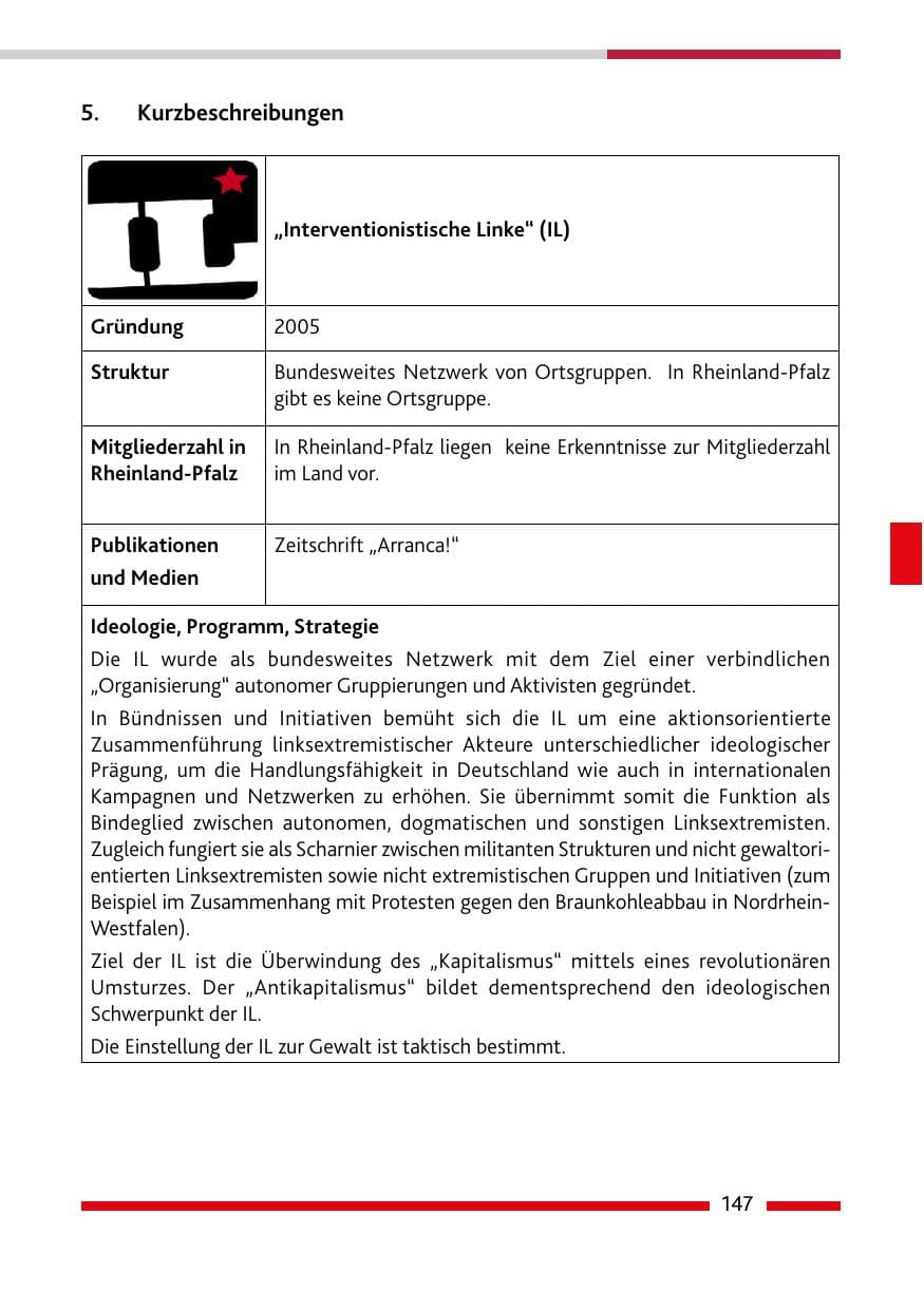 Seite 149 des Verfassungsschutzbericht 2022 Rheinland-Pfalz