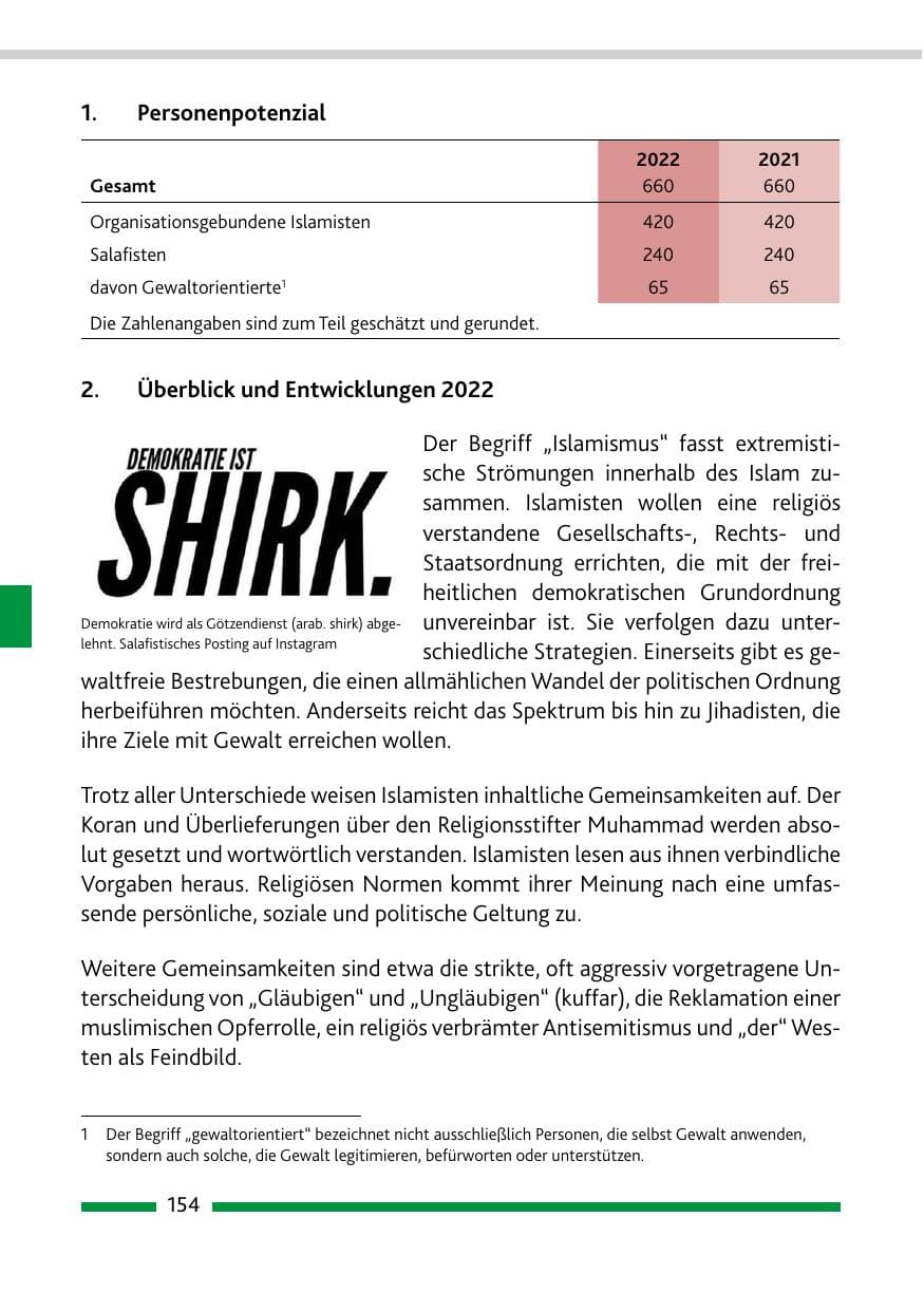 Seite 156 des Verfassungsschutzbericht 2022 Rheinland-Pfalz