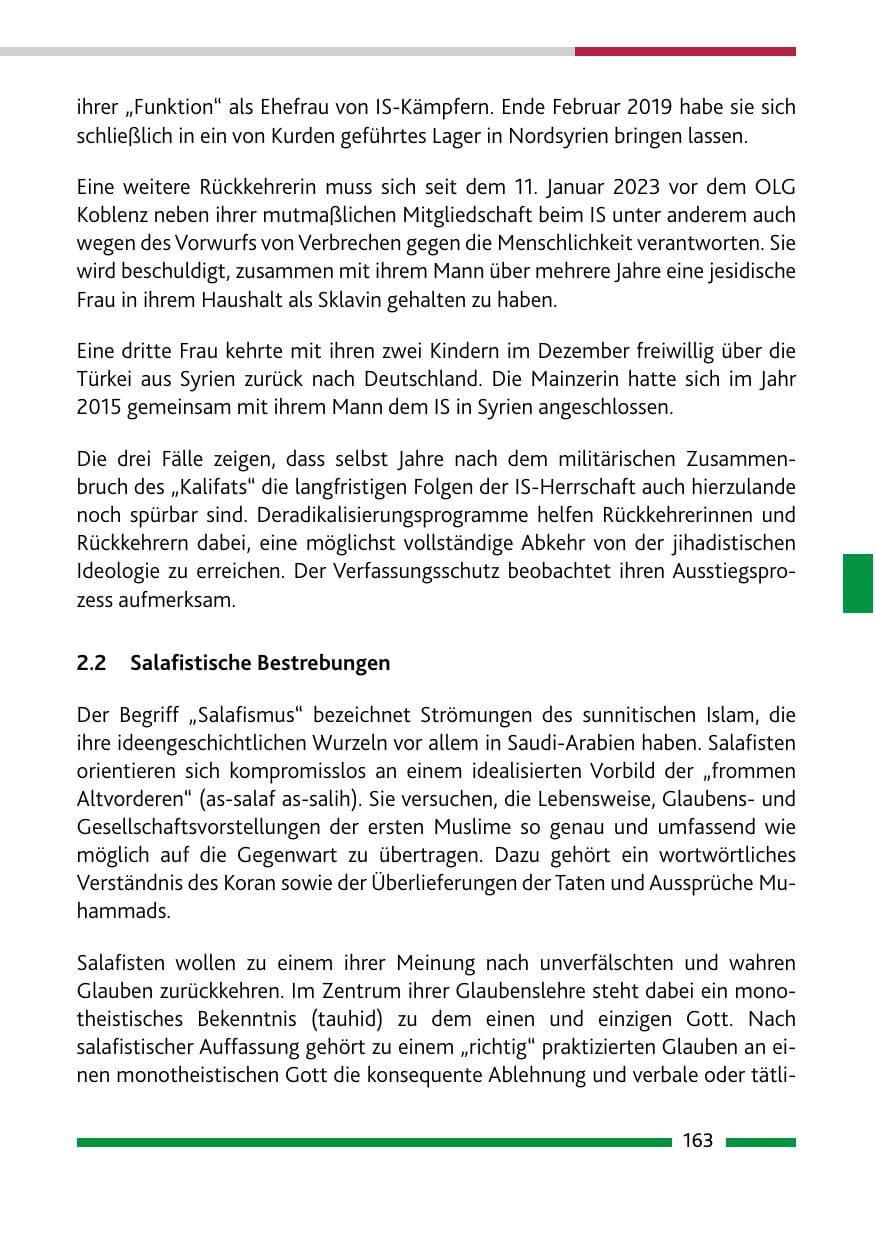 Seite 165 des Verfassungsschutzbericht 2022 Rheinland-Pfalz