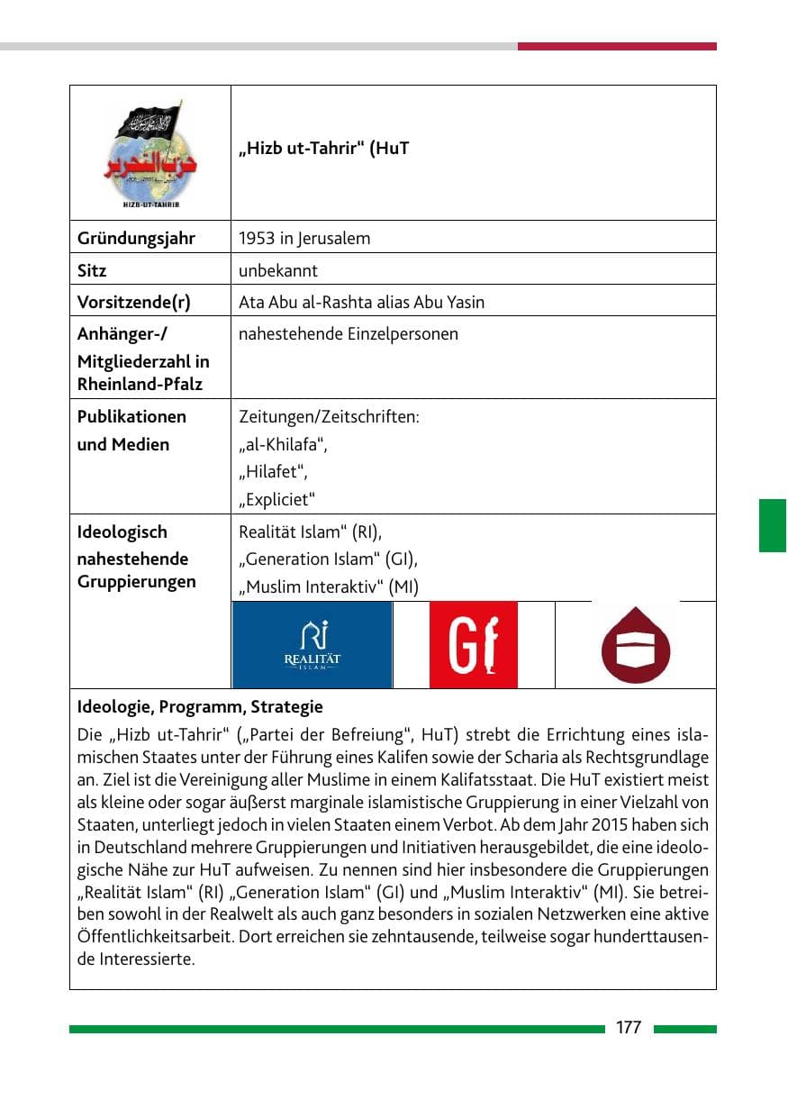 Seite 179 des Verfassungsschutzbericht 2022 Rheinland-Pfalz
