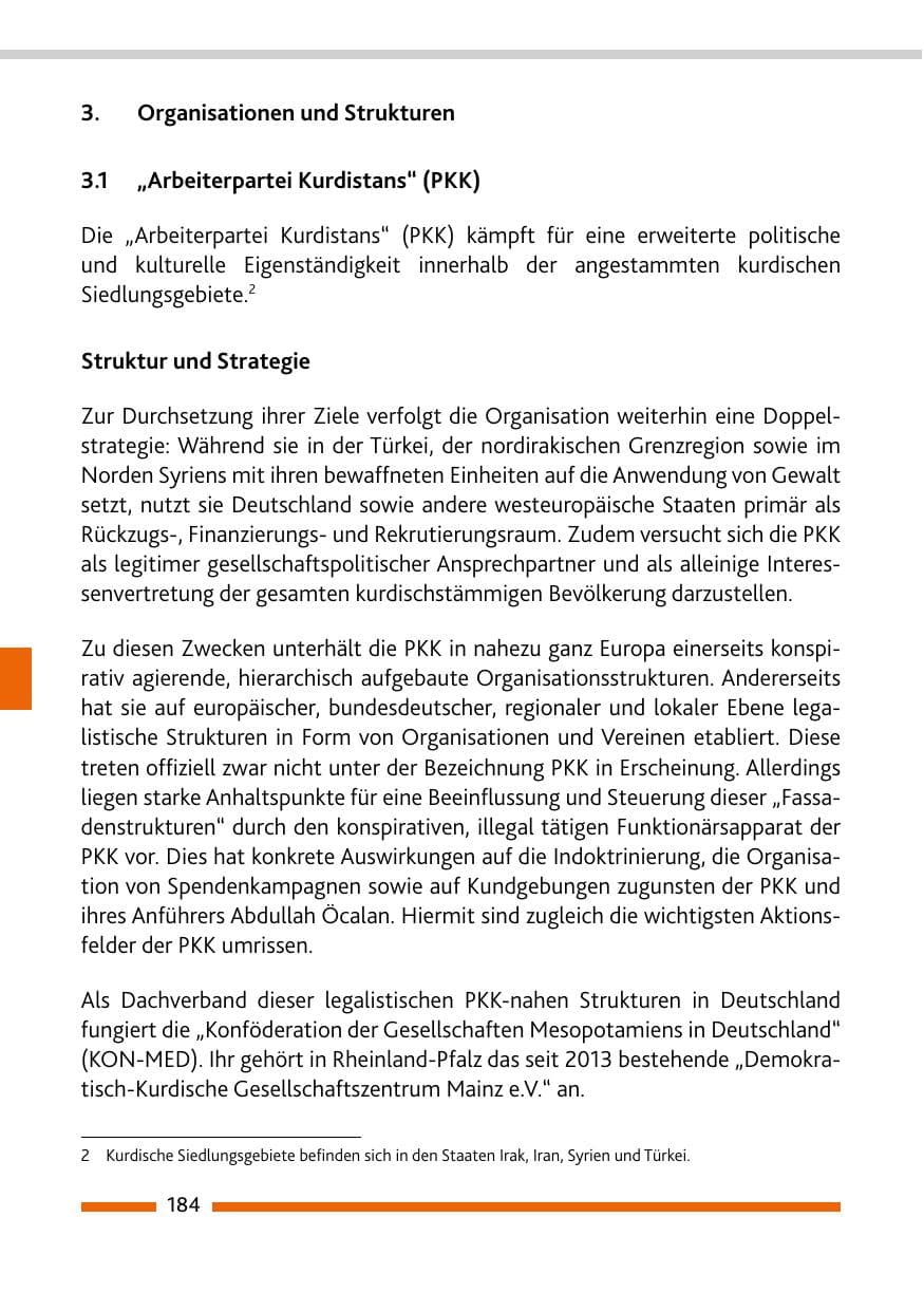 Seite 186 des Verfassungsschutzbericht 2022 Rheinland-Pfalz