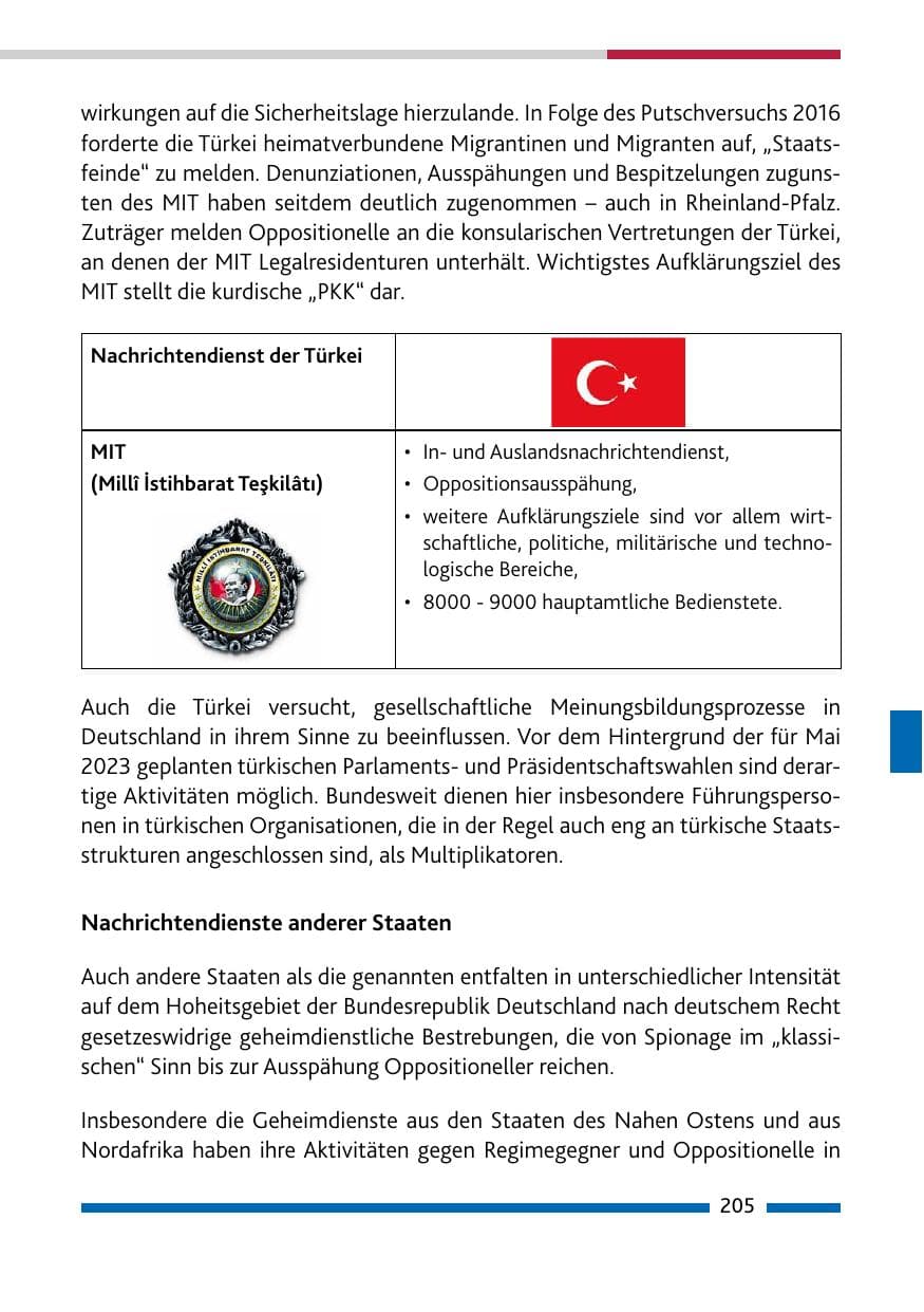 Seite 207 des Verfassungsschutzbericht 2022 Rheinland-Pfalz