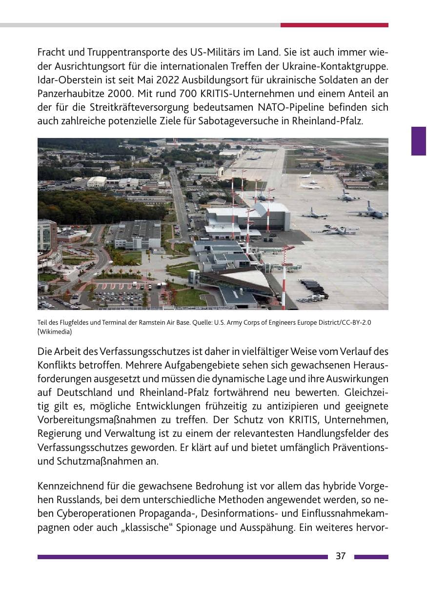 Seite 39 des Verfassungsschutzbericht 2022 Rheinland-Pfalz