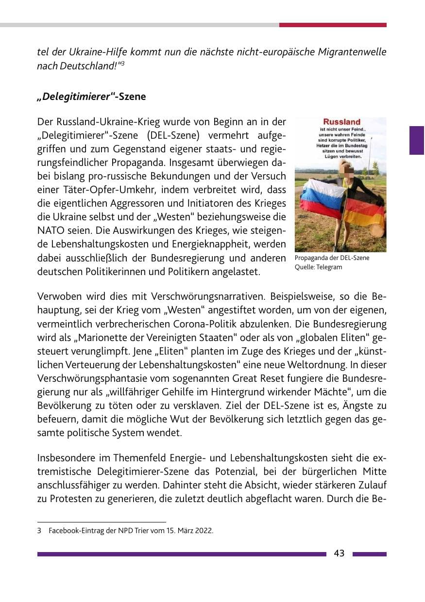 Seite 45 des Verfassungsschutzbericht 2022 Rheinland-Pfalz