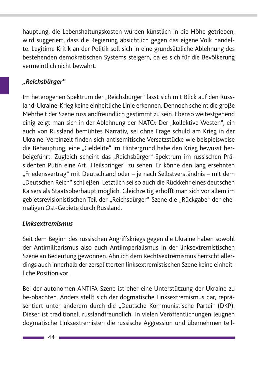 Seite 46 des Verfassungsschutzbericht 2022 Rheinland-Pfalz