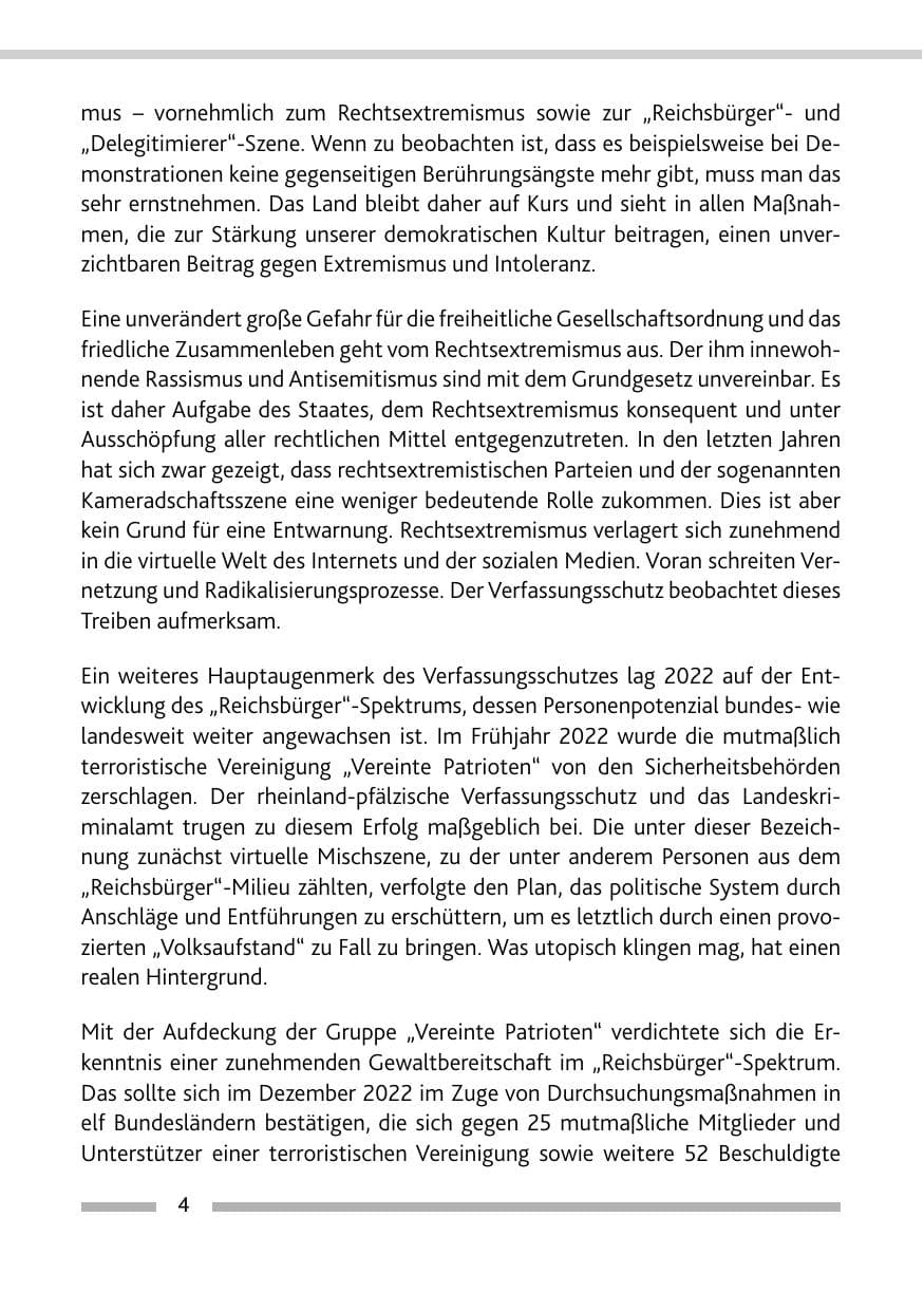 Seite 6 des Verfassungsschutzbericht 2022 Rheinland-Pfalz
