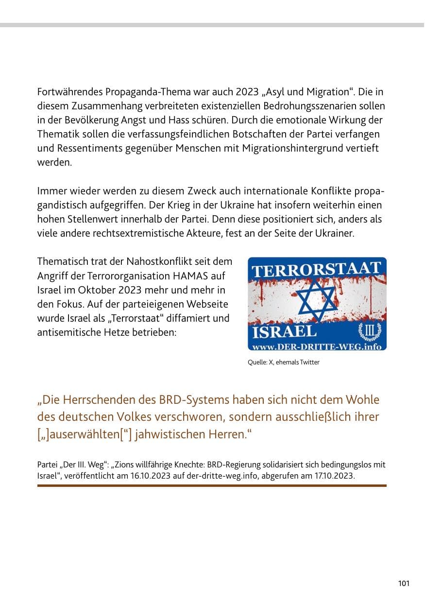 Seite 101 des Verfassungsschutzbericht 2023 Rheinland-Pfalz