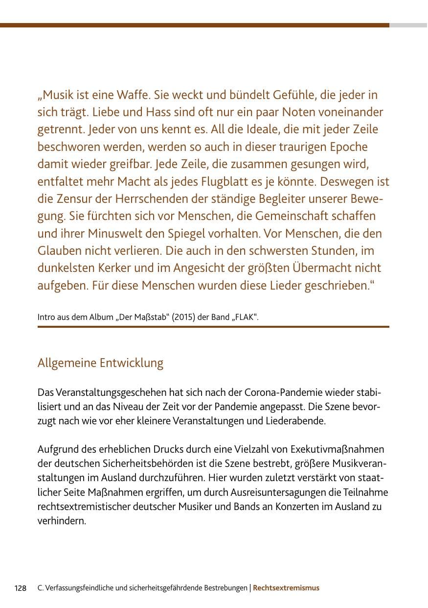 Seite 128 des Verfassungsschutzbericht 2023 Rheinland-Pfalz