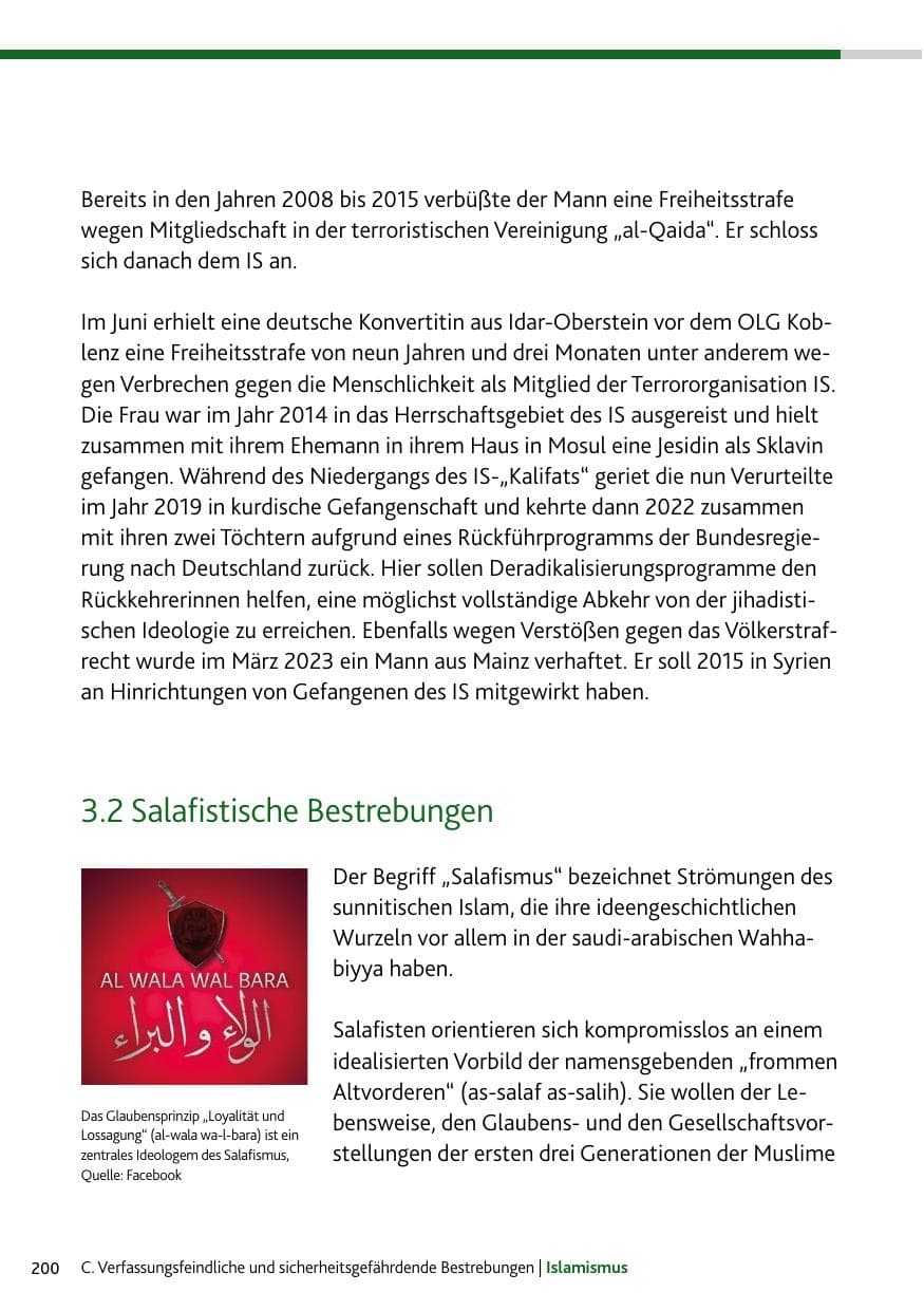 Seite 200 des Verfassungsschutzbericht 2023 Rheinland-Pfalz