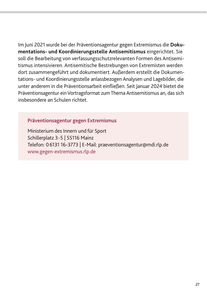 Seite 27 des Verfassungsschutzbericht 2023 Rheinland-Pfalz