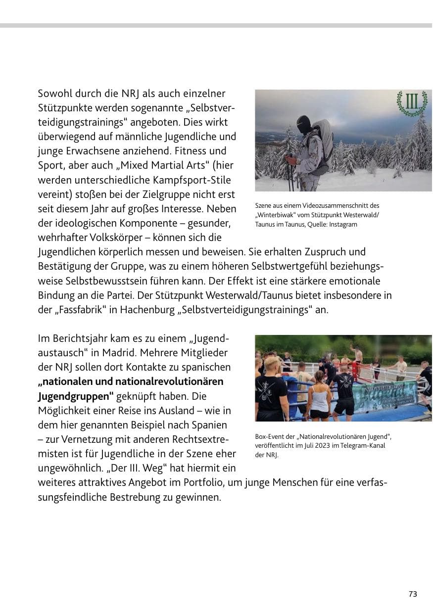 Seite 73 des Verfassungsschutzbericht 2023 Rheinland-Pfalz
