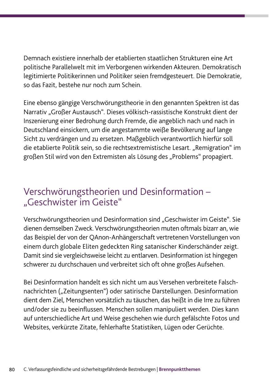 Seite 80 des Verfassungsschutzbericht 2023 Rheinland-Pfalz
