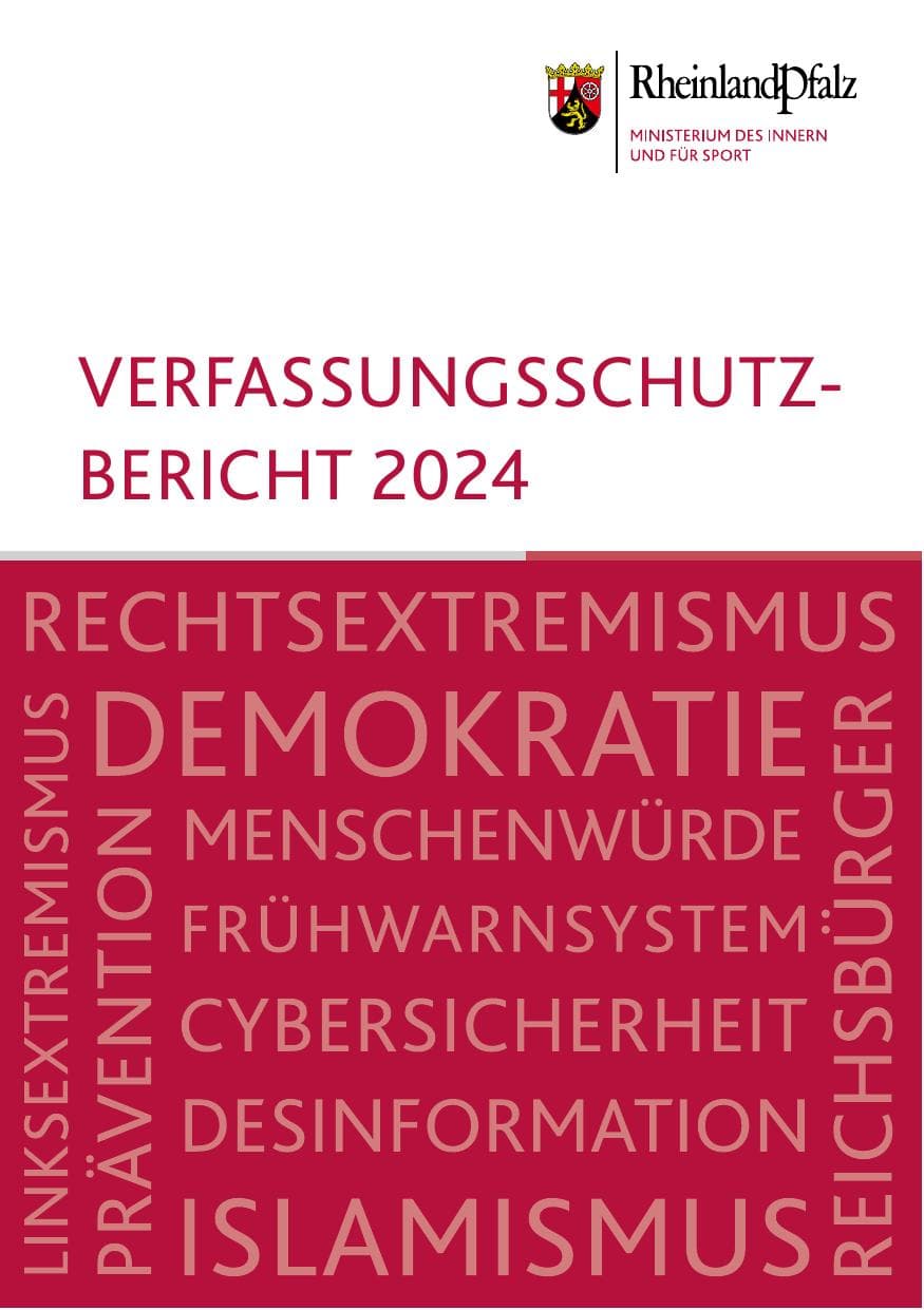 Seite 1 des Verfassungsschutzbericht 2024 Rheinland-Pfalz