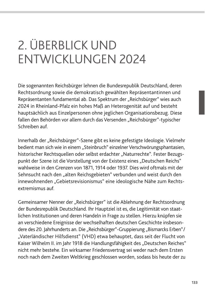 Seite 133 des Verfassungsschutzbericht 2024 Rheinland-Pfalz