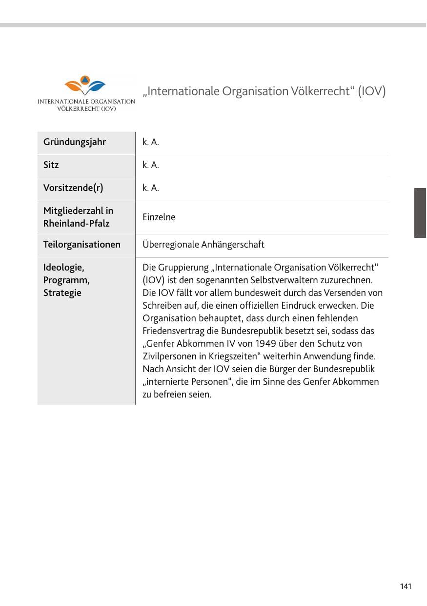 Seite 141 des Verfassungsschutzbericht 2024 Rheinland-Pfalz