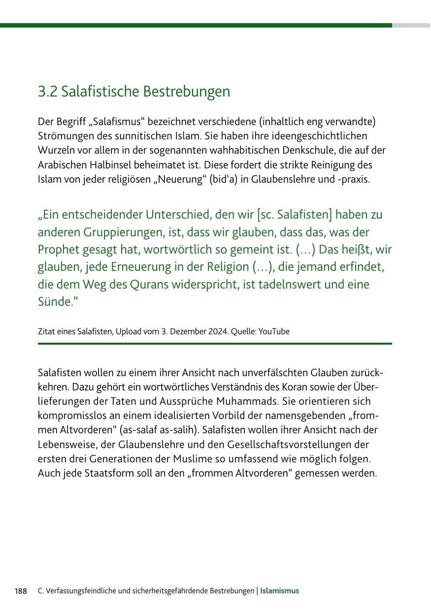 Seite 188 des Verfassungsschutzbericht 2024 Rheinland-Pfalz