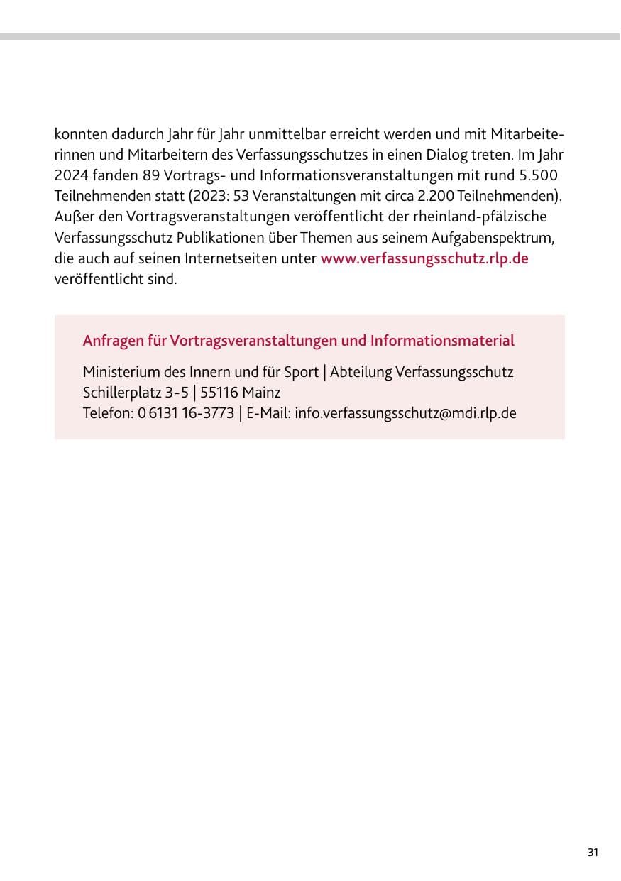 Seite 31 des Verfassungsschutzbericht 2024 Rheinland-Pfalz