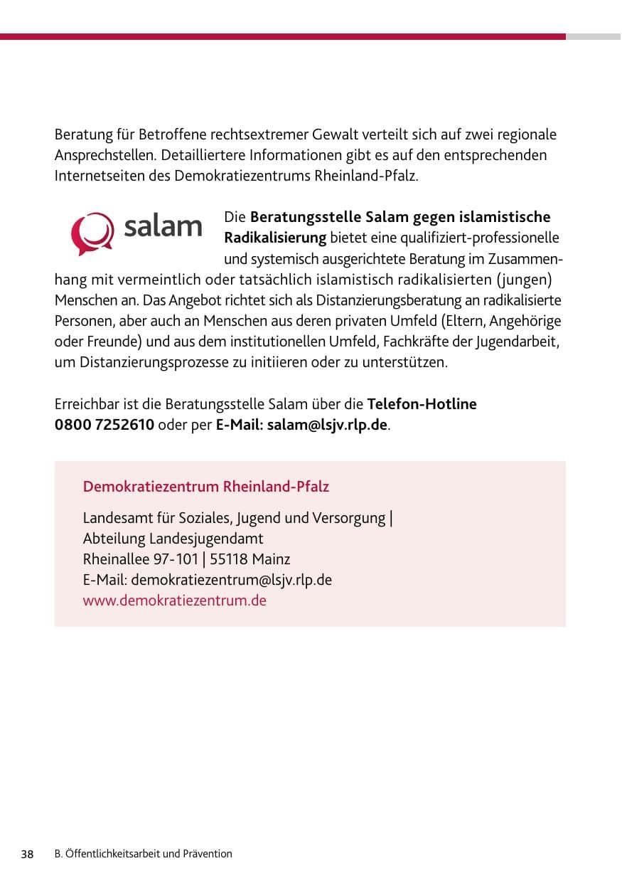 Seite 38 des Verfassungsschutzbericht 2024 Rheinland-Pfalz