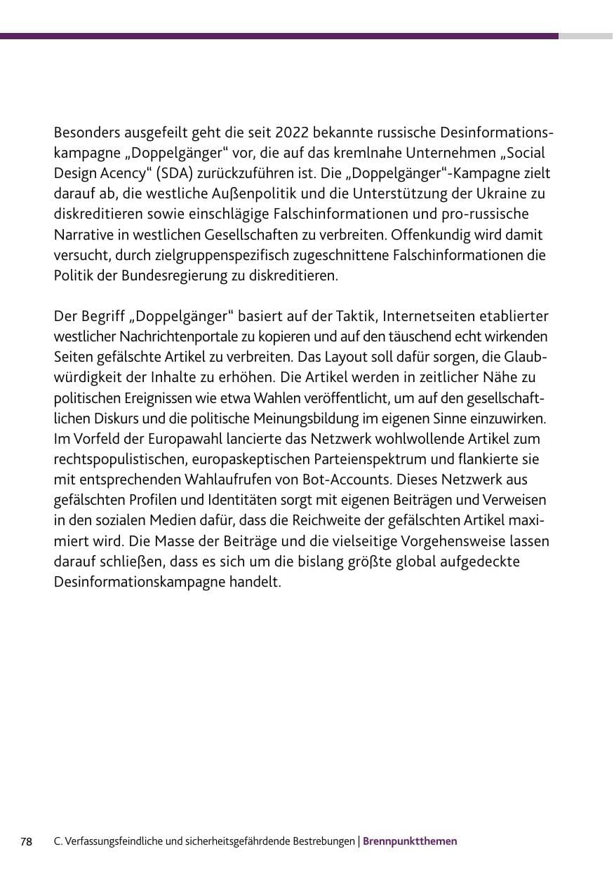 Seite 78 des Verfassungsschutzbericht 2024 Rheinland-Pfalz
