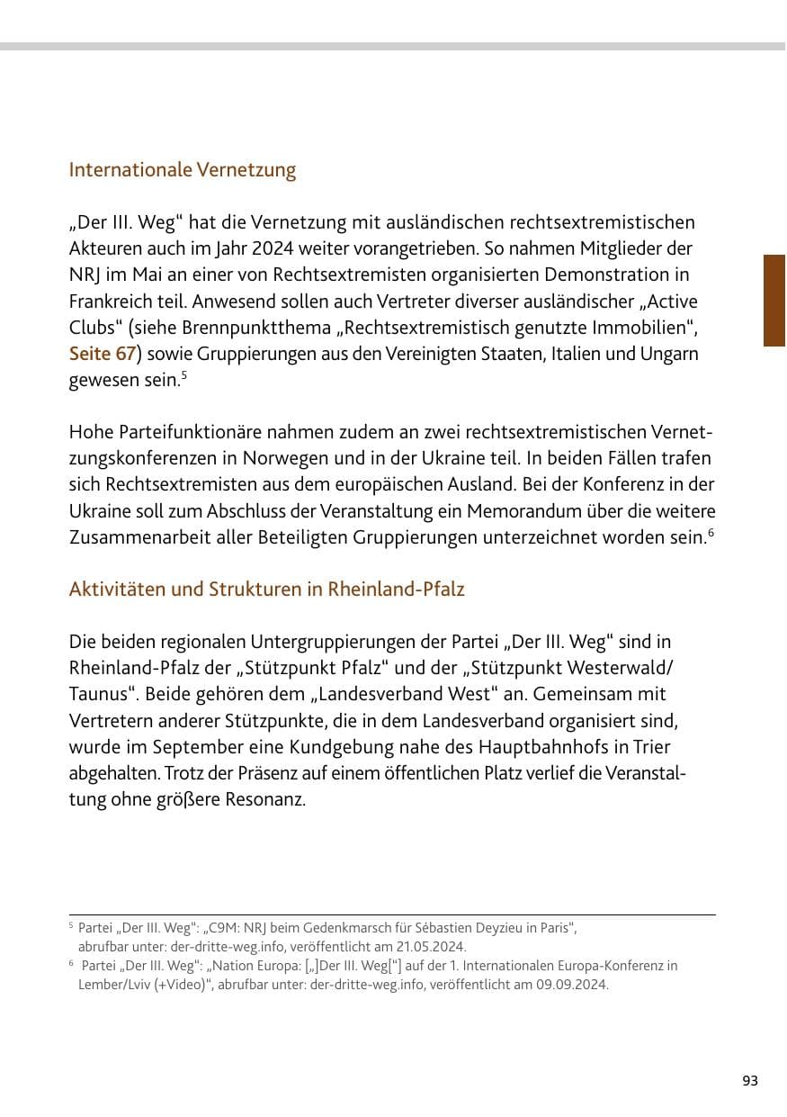 Seite 93 des Verfassungsschutzbericht 2024 Rheinland-Pfalz