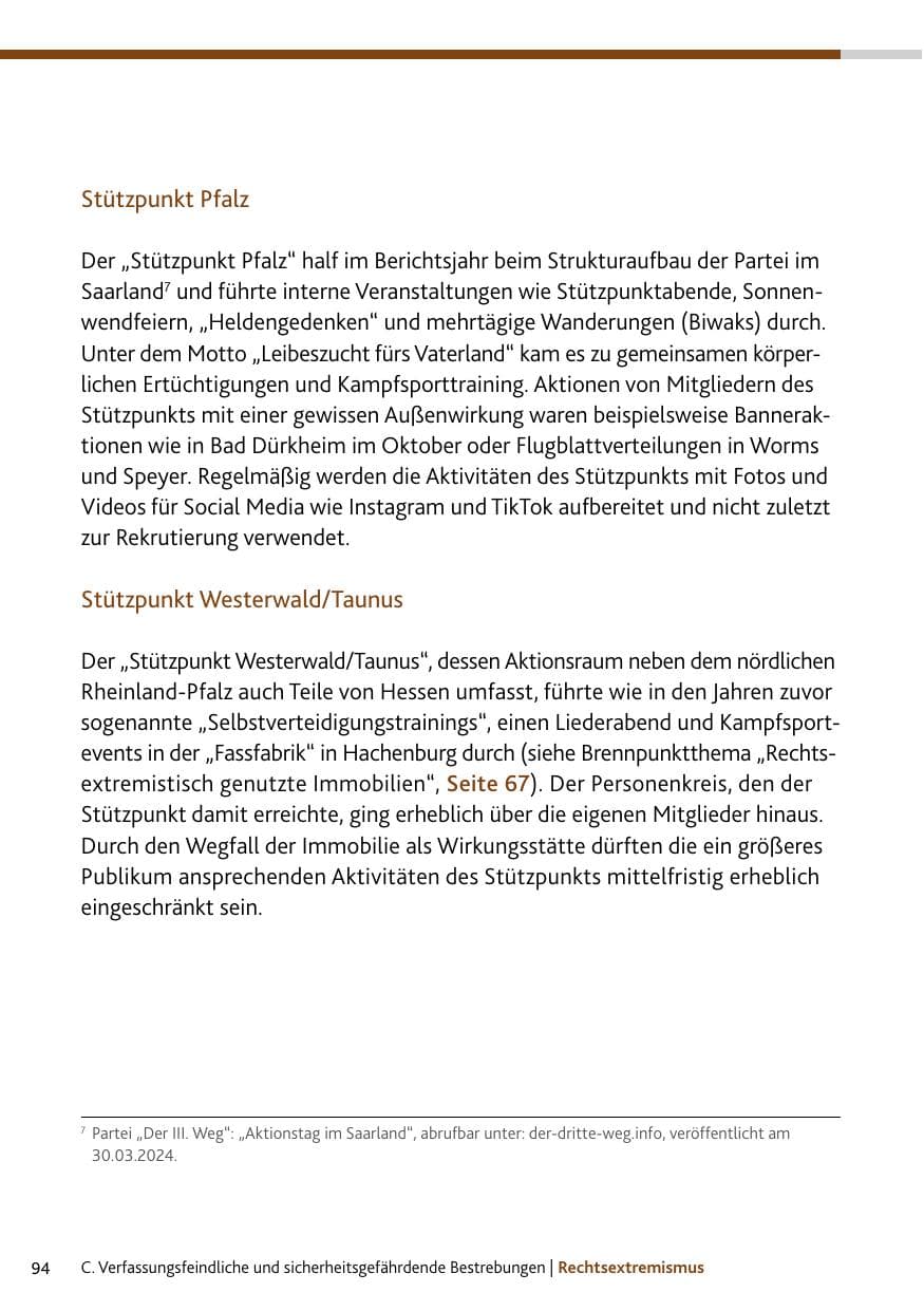 Seite 94 des Verfassungsschutzbericht 2024 Rheinland-Pfalz