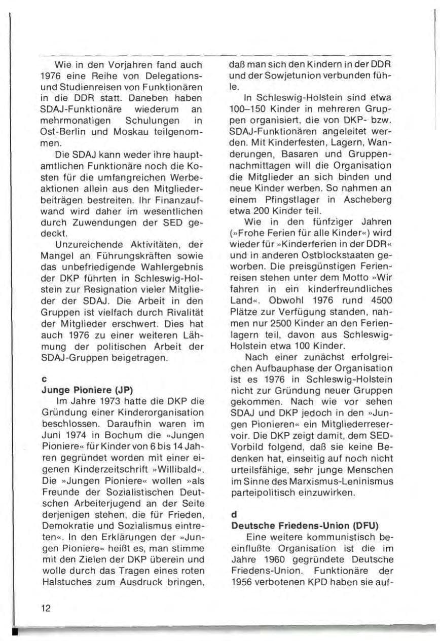 Seite 14 des Verfassungsschutzbericht 1976 Schleswig-Holstein