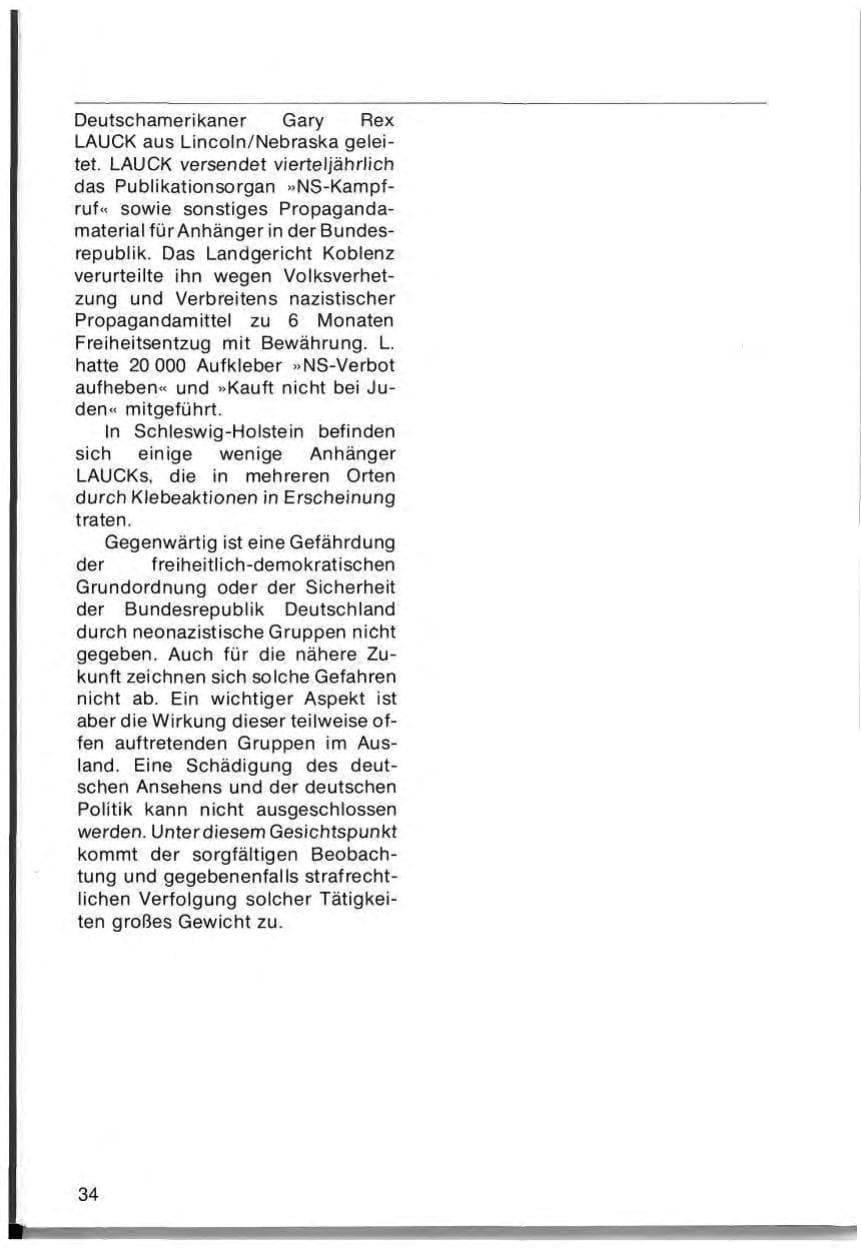 Seite 36 des Verfassungsschutzbericht 1976 Schleswig-Holstein