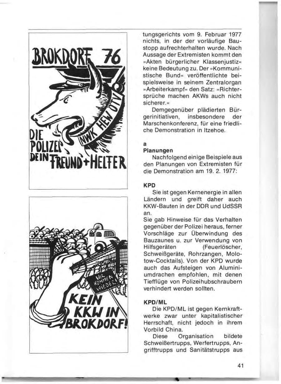 Seite 43 des Verfassungsschutzbericht 1976 Schleswig-Holstein