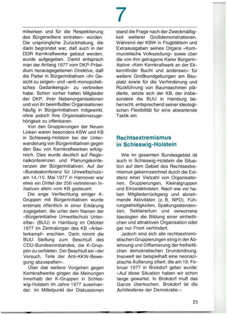 Seite 27 des Verfassungsschutzbericht 1977 Schleswig-Holstein