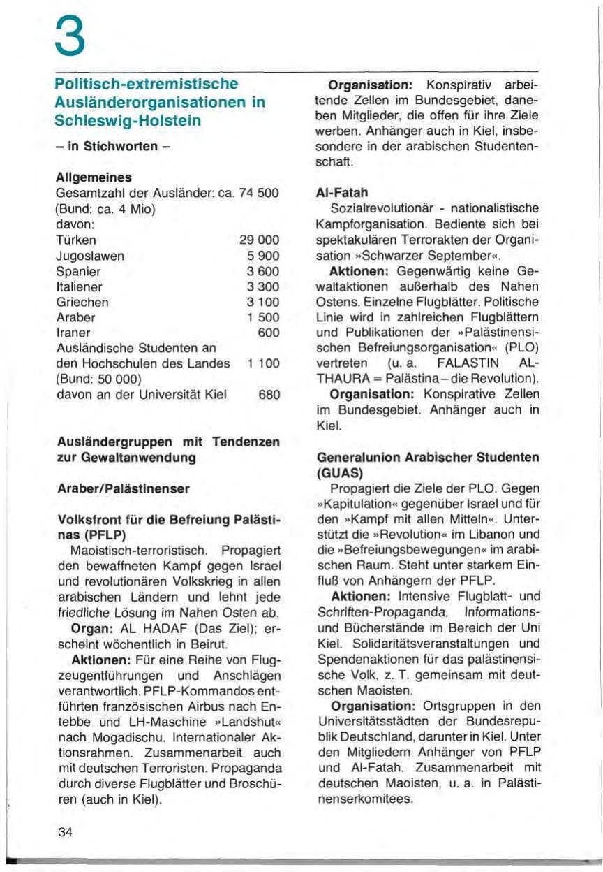 Seite 36 des Verfassungsschutzbericht 1977 Schleswig-Holstein