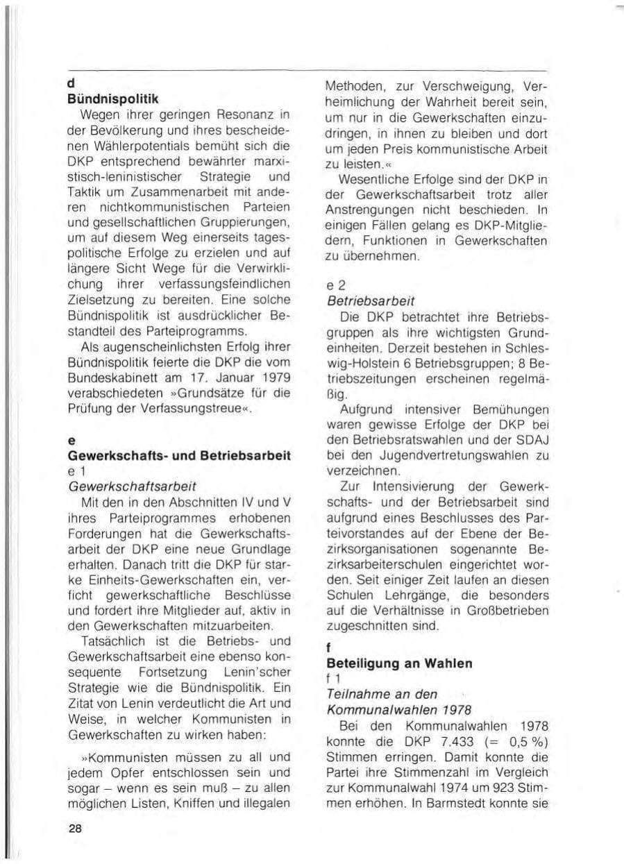 Seite 30 des Verfassungsschutzbericht 1978 Schleswig-Holstein